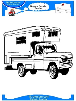 Çocuklar İçin Karavan Boyama Sayfaları 
